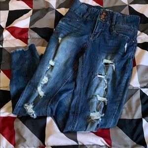 High waisted ripped Jeans appropriate for school